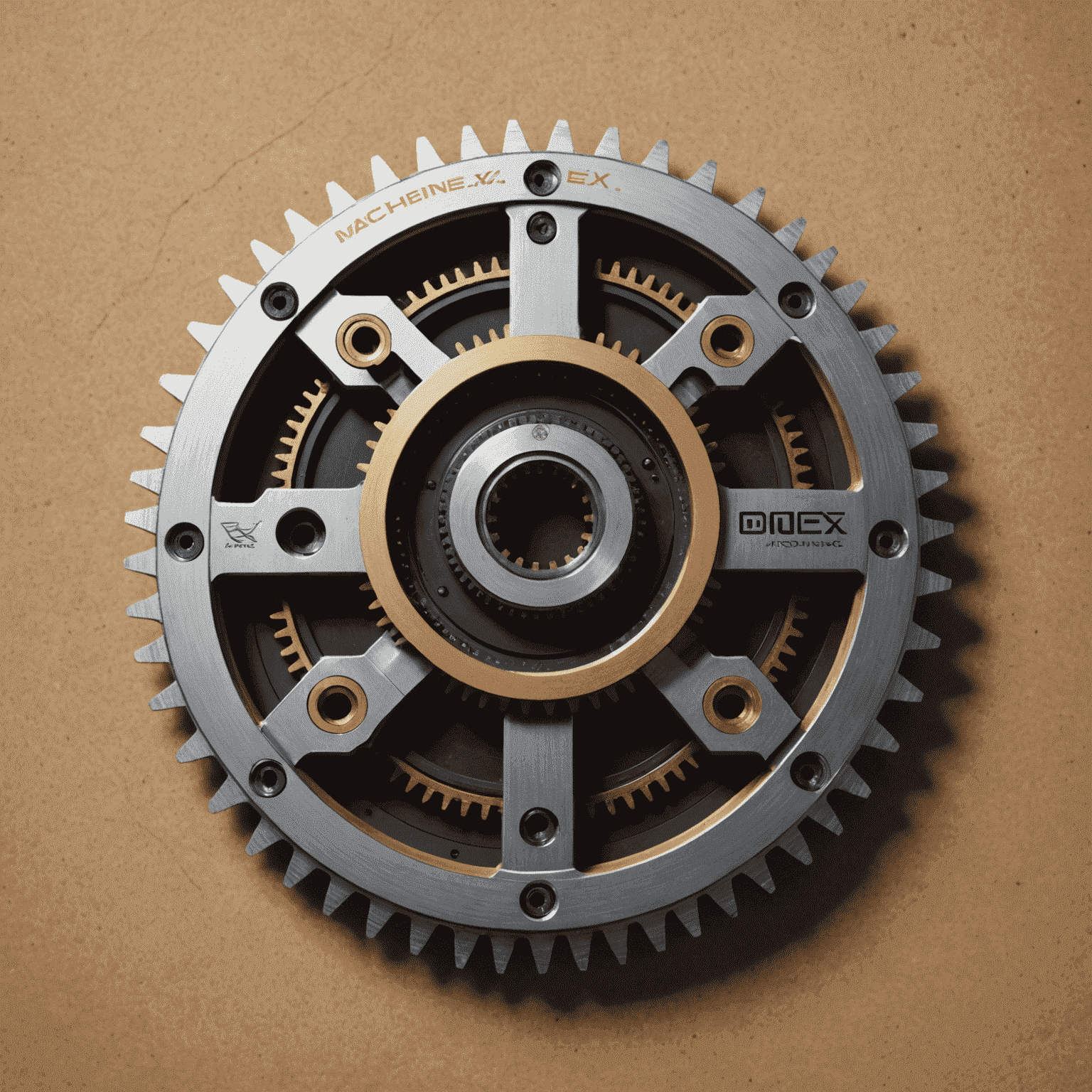 Machinex logo - Industrial gear with embedded circuit patterns